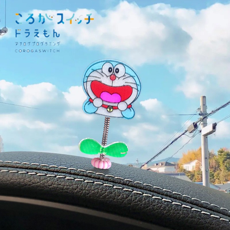 [Diversión infantil] Cute Doraemon dibujos animados adornos de coche sacudiendo la cabeza accesorios de coche Doraemon Dingdong Blue Fat