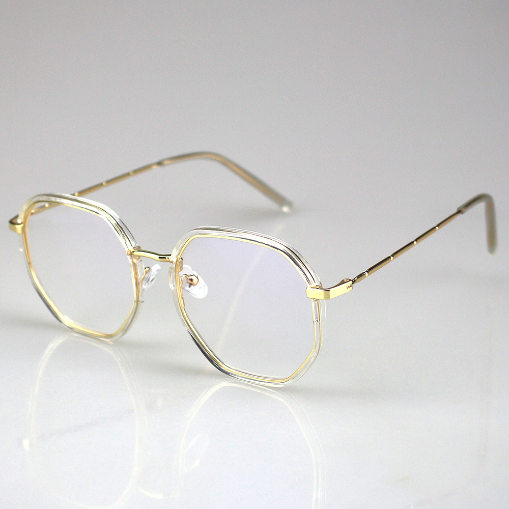 2021 new pattern Fashion men and women finished product Myopia Irregular Optics Metal frame Outer ring myopia glasses