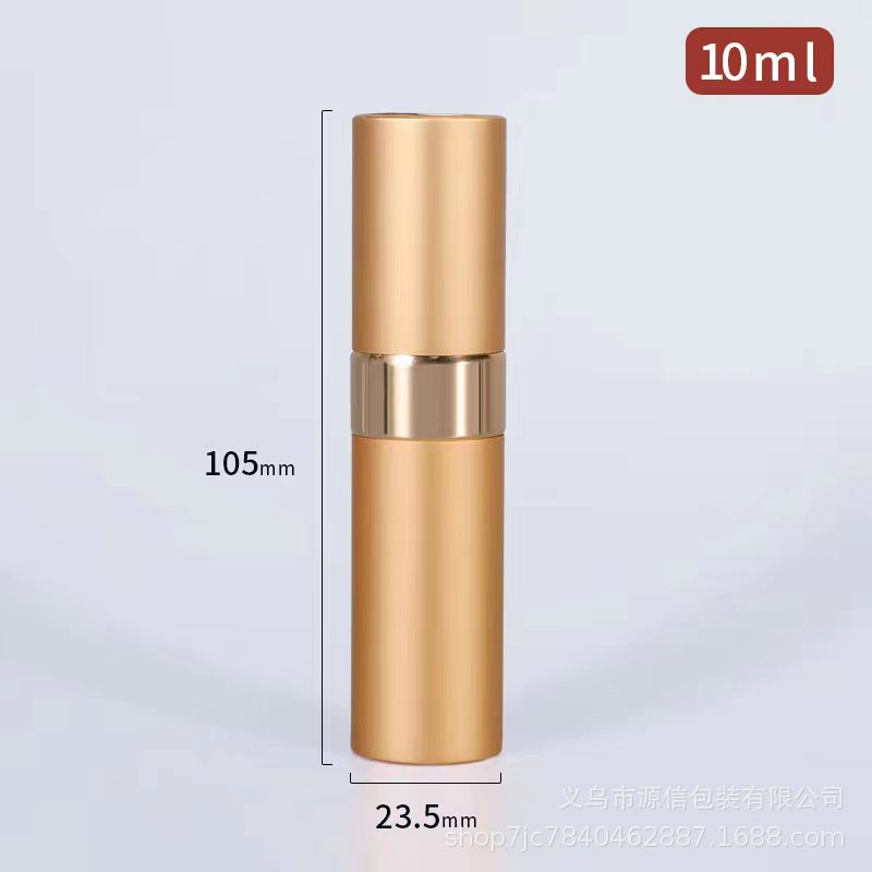 Botella de perfume Botella de spray giratoria de 10ml Botella de dispensación de perfume Botella de spray de presión portátil Botella de spray cosmético