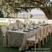 外贸款法式复古做旧实木餐椅圆背椅咖啡厅民宿餐椅美式乡村婚礼椅