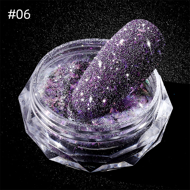 Internet celebridad nueva fantasía manicura Opal brocado diamante polvo flash polvo reflectante diamante lentejuelas disco flash polvo