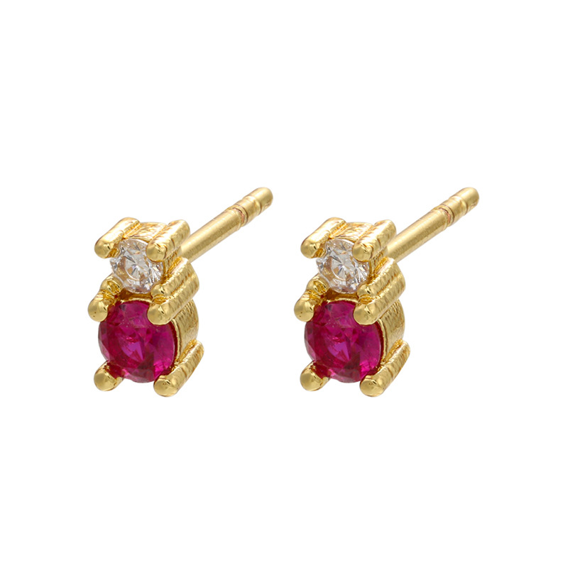 1 Paire Mode Les Gouttelettes D'eau Fleur Rectangle Le Cuivre Incruster Strass Femmes Boucles D'oreilles display picture 3