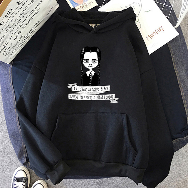 American drama Wednesday Addams Wednesday Adams Gothic Diablo Print Casual Sweater Hoodie