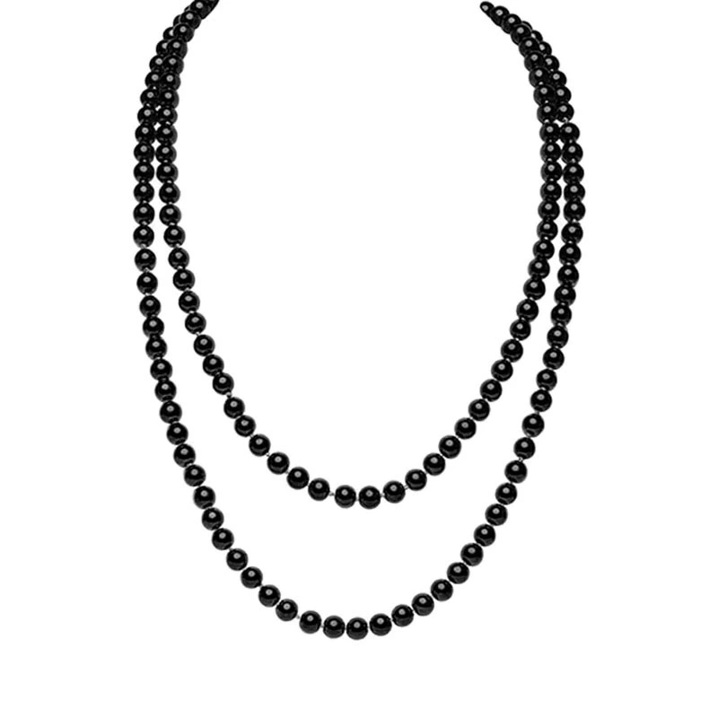 Трансграничное Европейское и американское простое Модное Длинное Ожерелье из искусственного жемчуга длиной 8 мм, ретро, элегантные аксессуары для платья из бисера, цепочка на шею для женщин