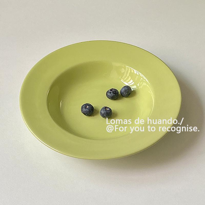 Avocado Green Pasta Plate Home Soup Plate Cake and Pastry Plate Western-style Plate Instagram Style Gift Plate Tableware