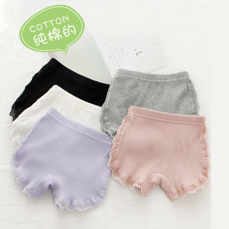 Girls Safety Pants Pure Cotton Anti-Exposure Kidsren's Safety Pants Summer Thin Big Kidsren Baby Little Girl Bottoming Shorts