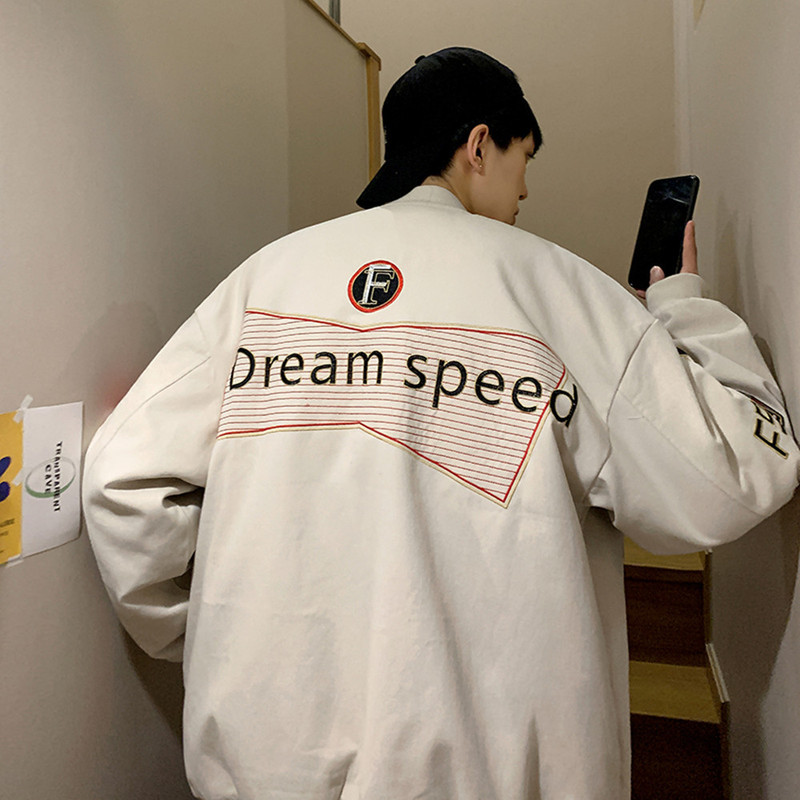 ヴィンテージ野球服oversizeアメリカレトロレーシング服ジャケット男性デザイン感小众刺繍ジャケット|undefined