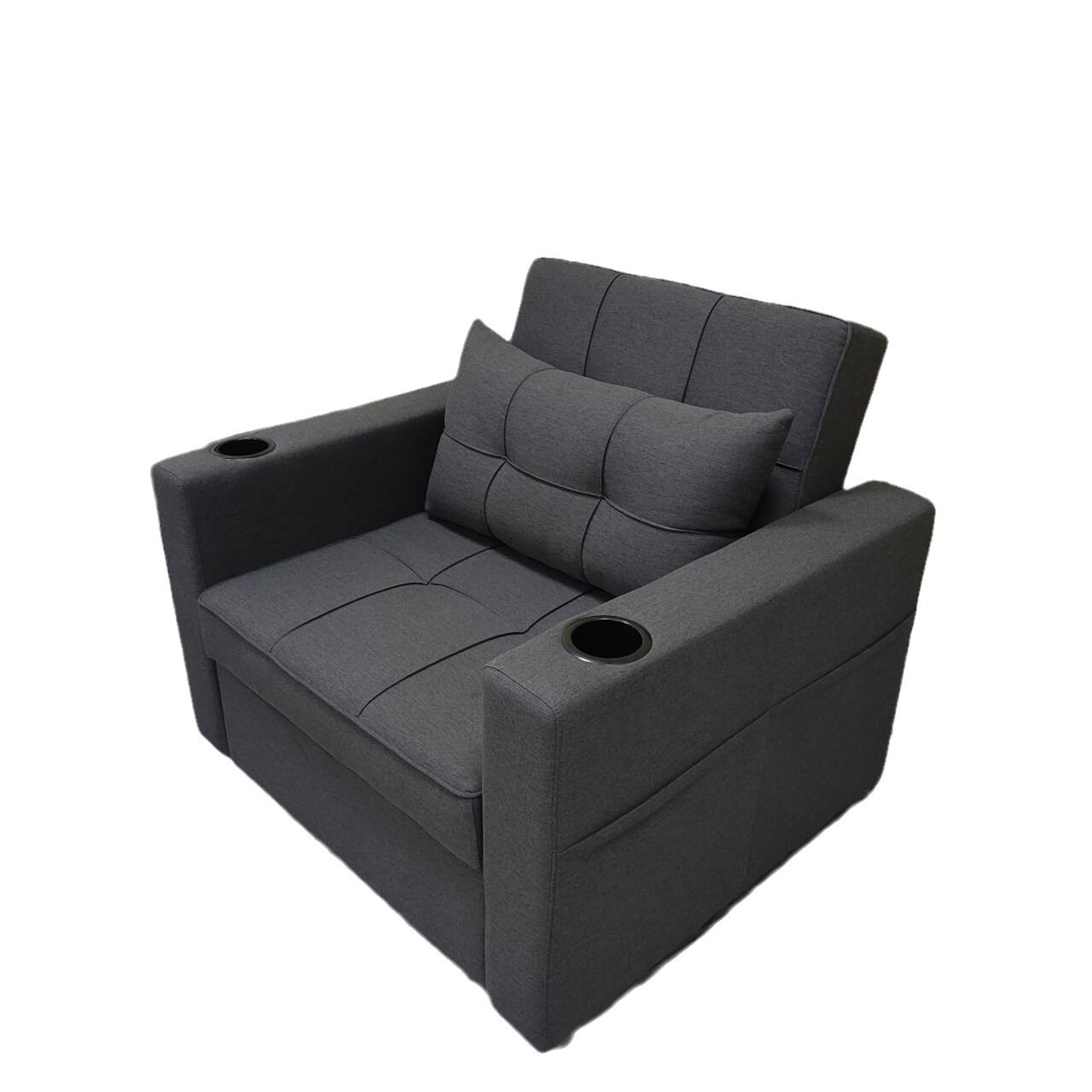 Sofá cama de algodón multifuncional para una persona, sala de estar, oficina, almuerzo, artefacto mágico con portatazas, sofá cama de cine privado