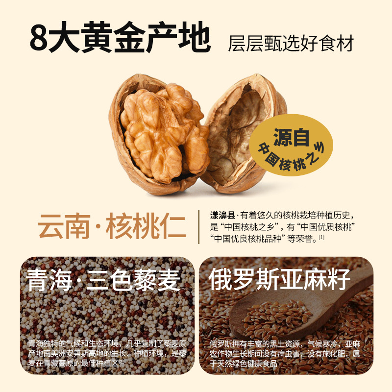 Yan Zhi Fang Walnut Quinoa Intelligence Eight Treasure 450g Meal Replacement Powder Breakfast Meal Replacement Direct from Factory Wholesale Group Buying Annual Meeting Gift