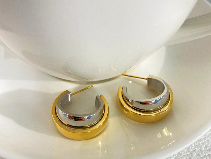 Earrings Classification 18K Gold Plating Color Housewarming, Festival Occasion PVD Coated Real Gold Plated 18K Gold Heart 304 Stainless Steel Titanium Steel Waterproof Non Tarnish Earrings