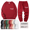 Amazon customized Sweater suit men and women Same item leisure time motion Sweater Two piece set pure cotton Solid