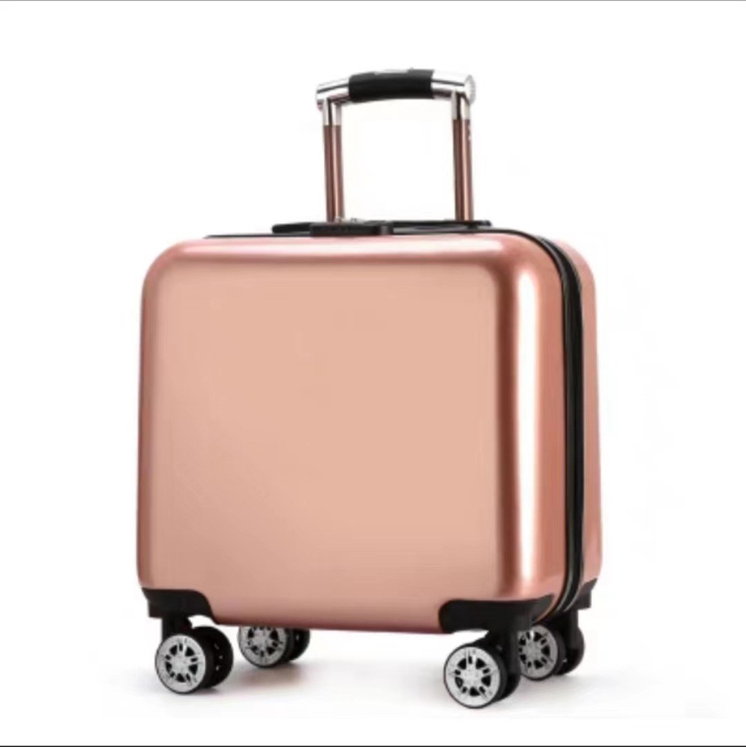 Nuevo niño tracción caja de embarque 18 pulgadas maleta de ruedas universales impresa patrón de dibujos animados contraseña maleta de viaje