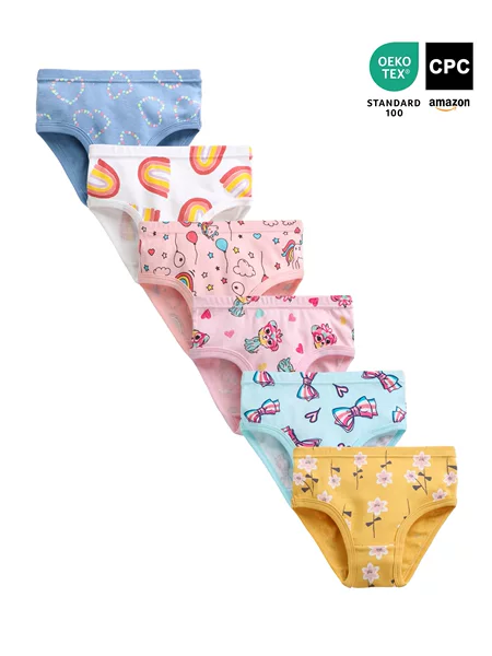 Children's Underwear Pure Cotton Baby Triangle Shorts Cartoon Print 100% Cotton Cross-Border Cpc Certified Girls' Underwear