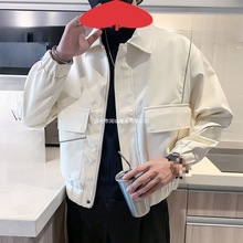 男装跨境潮牌痞帅皮夹克休闲机车男士皮褂子2025新款春秋季皮衣时