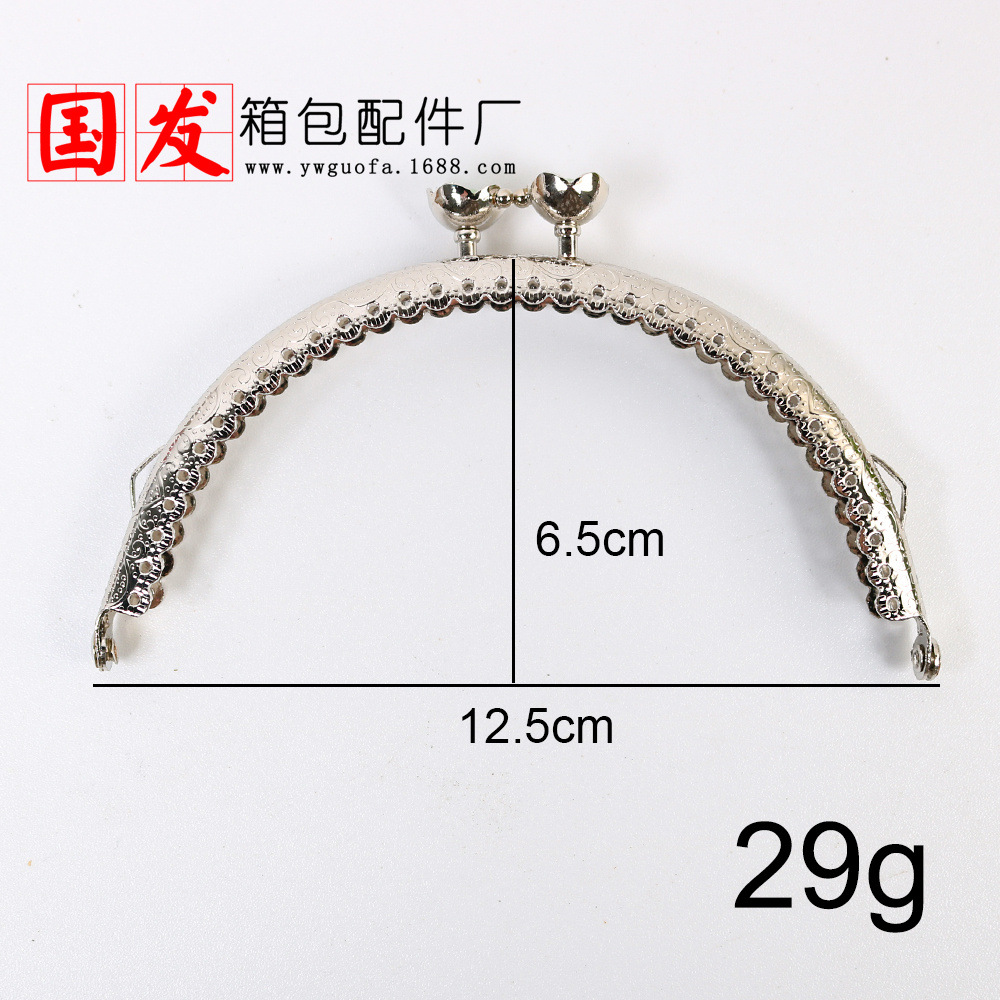 12.5cm de semicircular encaje en relieve de loto oro y plata 13 colores opcionales botón de bolsas de color caramelo