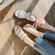 Thick soled Roman sandals for women's summer 2024 new flat bottomed one line strap for external wear flat bottomed sandals and slippers for women in large sizes