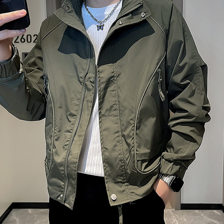 Chaqueta de hombre nuevo 2024 ropa de trabajo de la marca de moda chaqueta de cuello alto