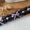Black and purple ribbon, 1 meter long, about 3.8cm wide, bow version