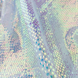 网布七彩蓝色水晶亮片绣片面料 表演服童装装饰纱布 新款绣片