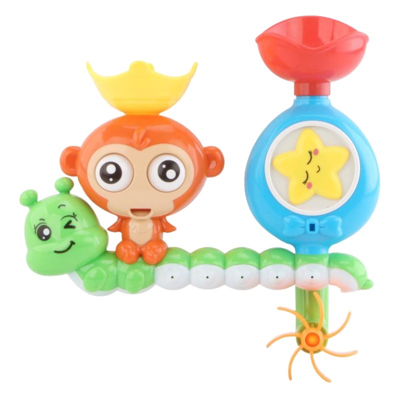 Transfronterizos juguetes de agua para niños lindo mono ventosa transferencia música bebé baño rociador de agua rociador juguetes de baño