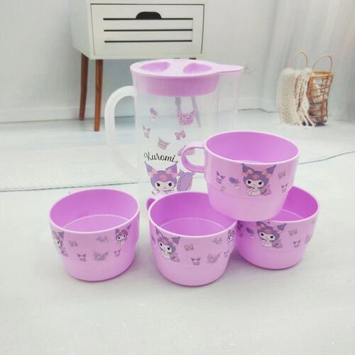 Plastic cold kettle, girly cute, large capacity, one pot, four cups, high temperature resistant cold kettle, juice teapot