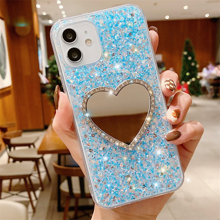 Sweet Heart Shape Tpu Glitter   Phone Accessories display picture 4
