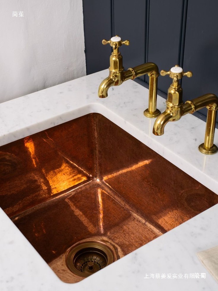 复古洗菜盆水盆厨房水槽不锈钢洗手盆台盆不锈钢金色大单槽