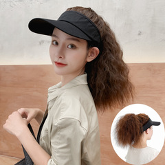 假髮女長發一體空頂帽子假髮時尚全頭套夏季仿真高馬尾鴨舌棒球帽