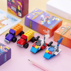 Creative Cartoon DIY Block Pencil Sharpener for Primary School Students, Assembly Pen Sharpener for Children, Manual Pencil Sharpener, Wholesale