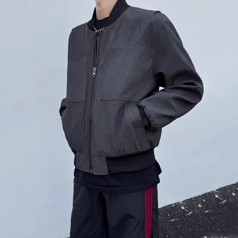 New loose fitting lapel sports jacket for men in autumn and winter, paired with a pilot jacket and short baseball jacket_voghion.com