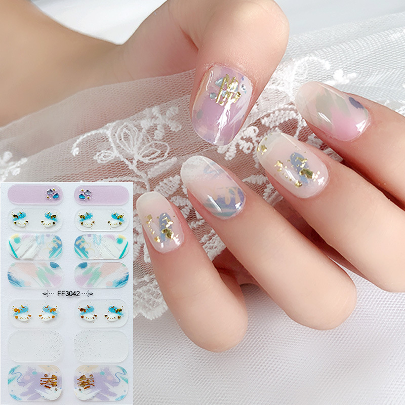 Pegatina de uñas de diamante de imitación 5D para hornear sin gel ins Halloween Navidad copo de nieve alce pegatina de uñas DIY pegatina de uñas