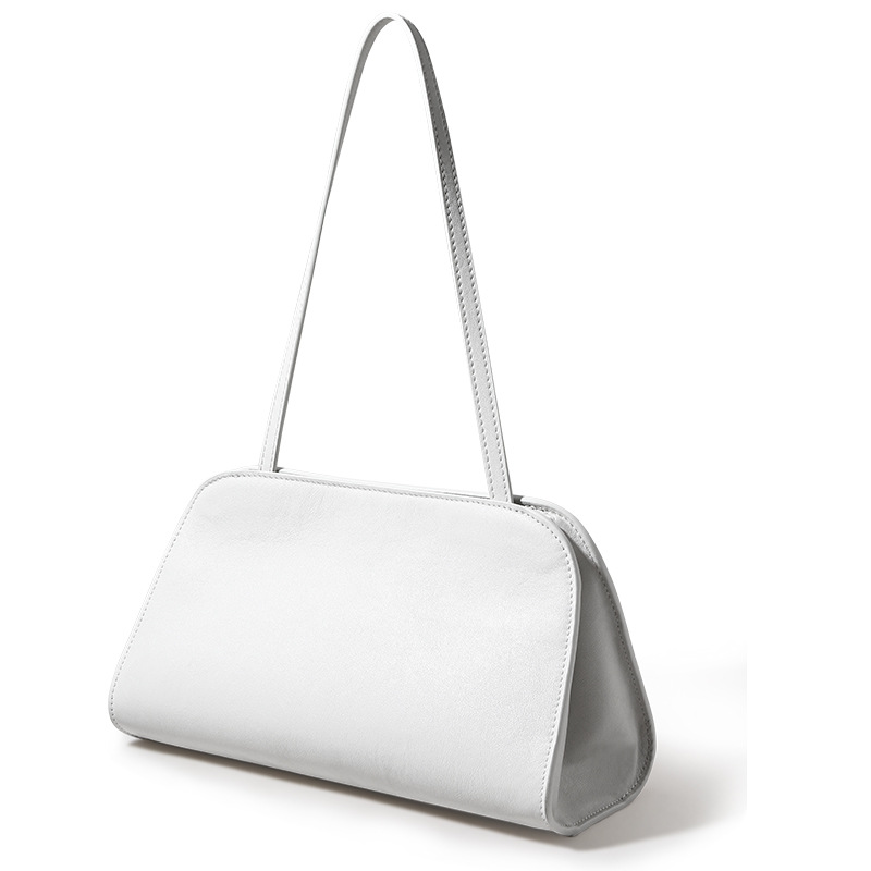 French Style Underarm Bag Luxury Genuine Leather Women's Handbag New Vegetable Tanned Cowhide Clutch Simple Crossbody Bag - Thumbnail 6