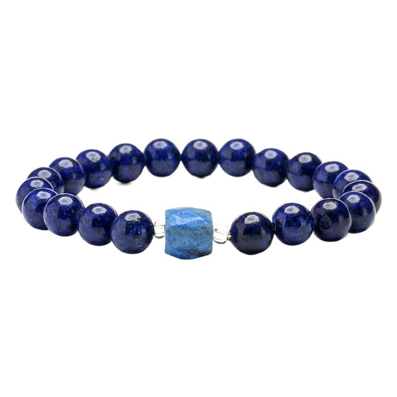 Pulsera de ojo de tigre de piedra natural de Europa y América pulsera de calcedonia de ágata de oro azul piedra natural pulsera vendedora caliente de comercio electrónico transfronterizo