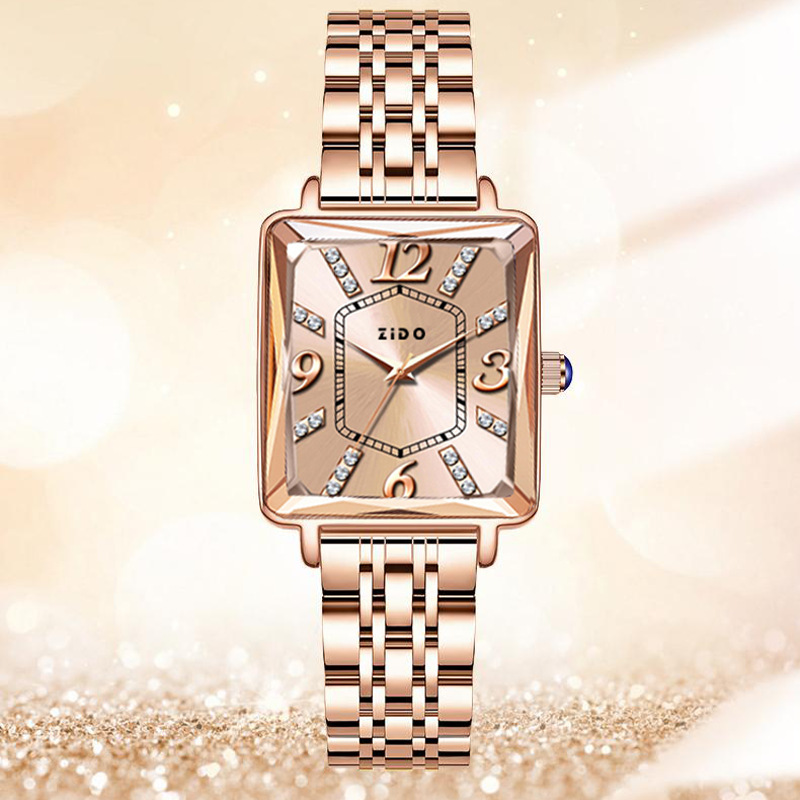 Zido Brand Women's Waterproof High-end genuine goods Women's Watch Automatic Luminous Fashion Elegant Quartz Watch 1403