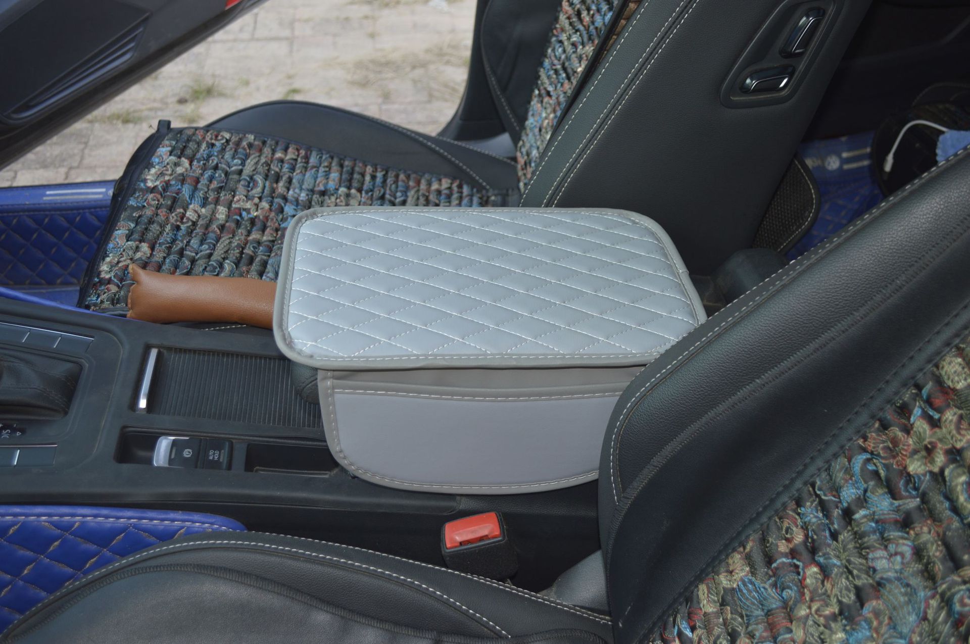 Cross-Border Car Armrest Box Pad, Heightening Pad, Multi-Functional Storage Bag, Central Armrest Box Protection Pad, Mesh Anti-Slip