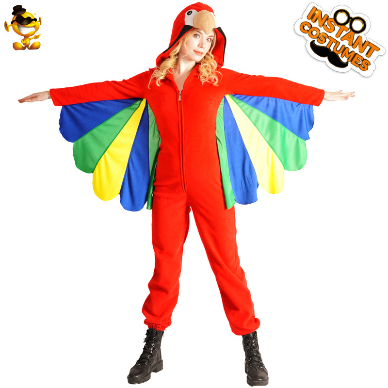 Las mujeres adultas de Halloween divertido animal loro mono traje Cosplay etapa loro apoyos traje