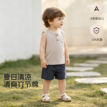 2026儿童夏季无袖套装男款短袖短裤新款外出服A类休闲两件套童装