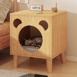 家用小型板式床头柜卧室现代简约多功能猫窝柜子客厅卡通创意猫舍