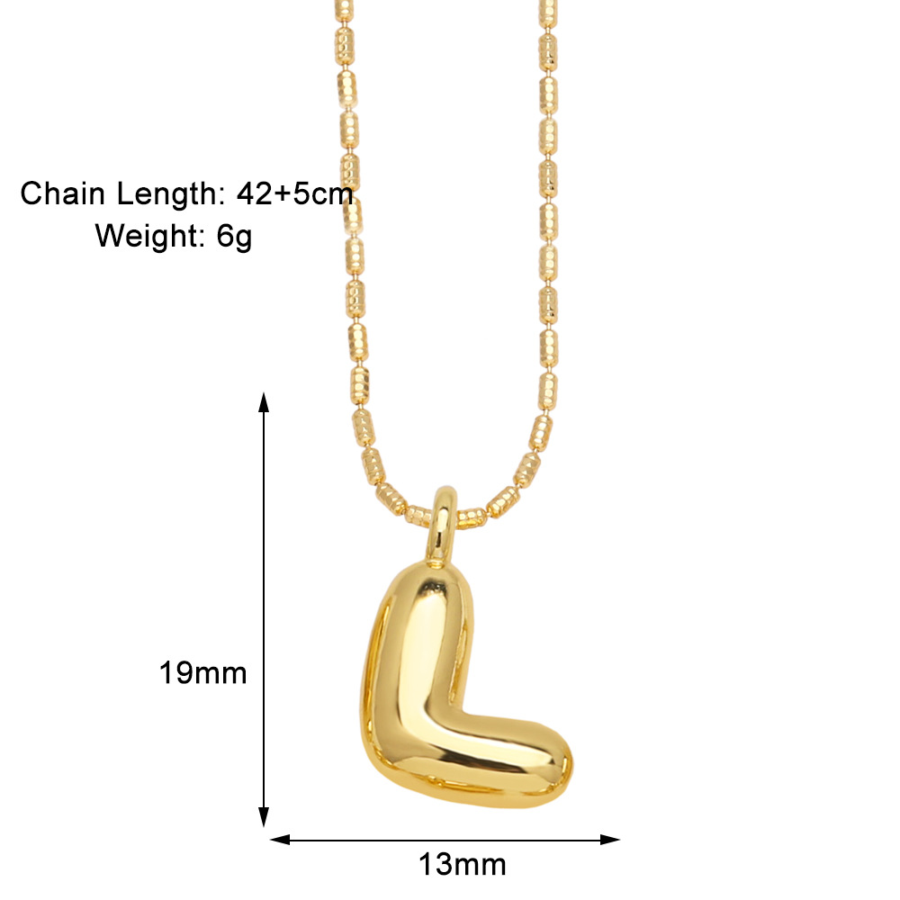 10g Weight Gold Plated Plating Material Pendant Necklace Classification 1 Piece Quantity Daily, Street Occasion Copper Material Letter Pattern Unisex Gender Simple Style Style Copper Gold Plated Simple Style Letter Pendant Necklace 13