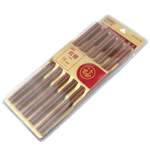 Jinda Rimei 50144 red sandalwood chopsticks, daily use chopsticks for home and hotel, 50145 unpainted chicken wing wood chopsticks