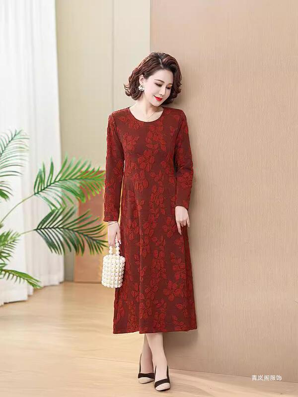 Spring and Summer Buddhist Zen Dress Artistic Retro Jacquard Long Sleeve dress plus size Loose Round Neck Pullover Dress Spring and Summer Buddhist Zen Dress Artistic Retro Jacquard Long Sleeve dress plus size Loose Round Neck Pullover Dress