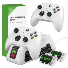新しい Xbox One デュアル コントローラー充電ベース Xbox シリーズ S/X ワイヤレス コントローラー充電器 + バッテリー