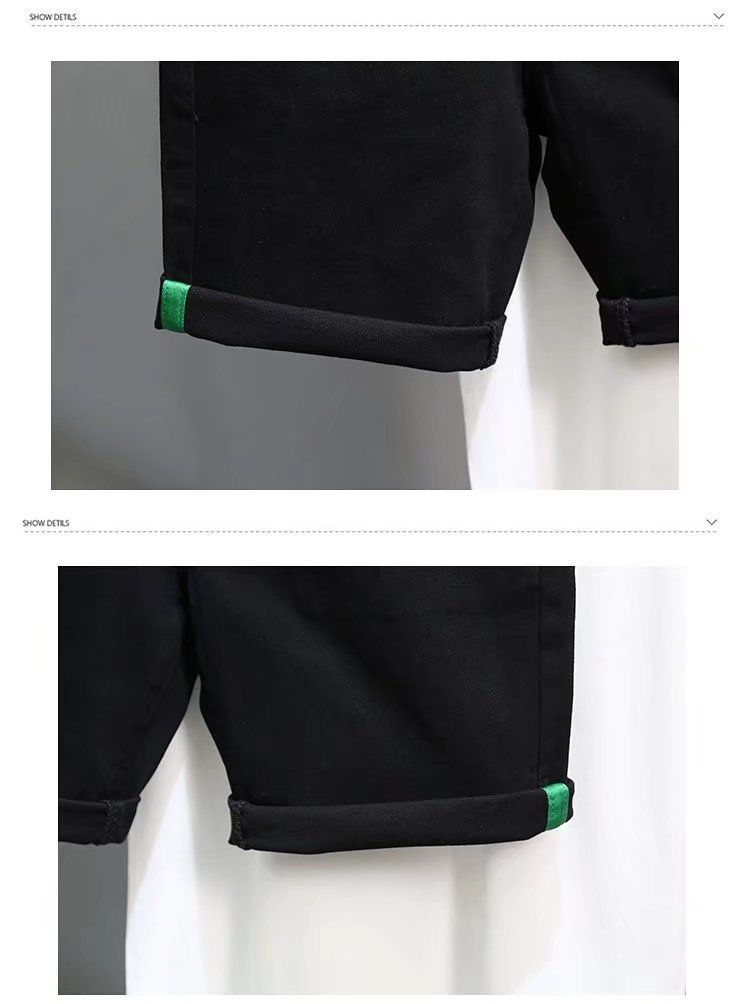Summer Denim Shorts For Men Trendy High End Retro Casual Distressed Wash Slim Fit Five Point_mkmklike.com