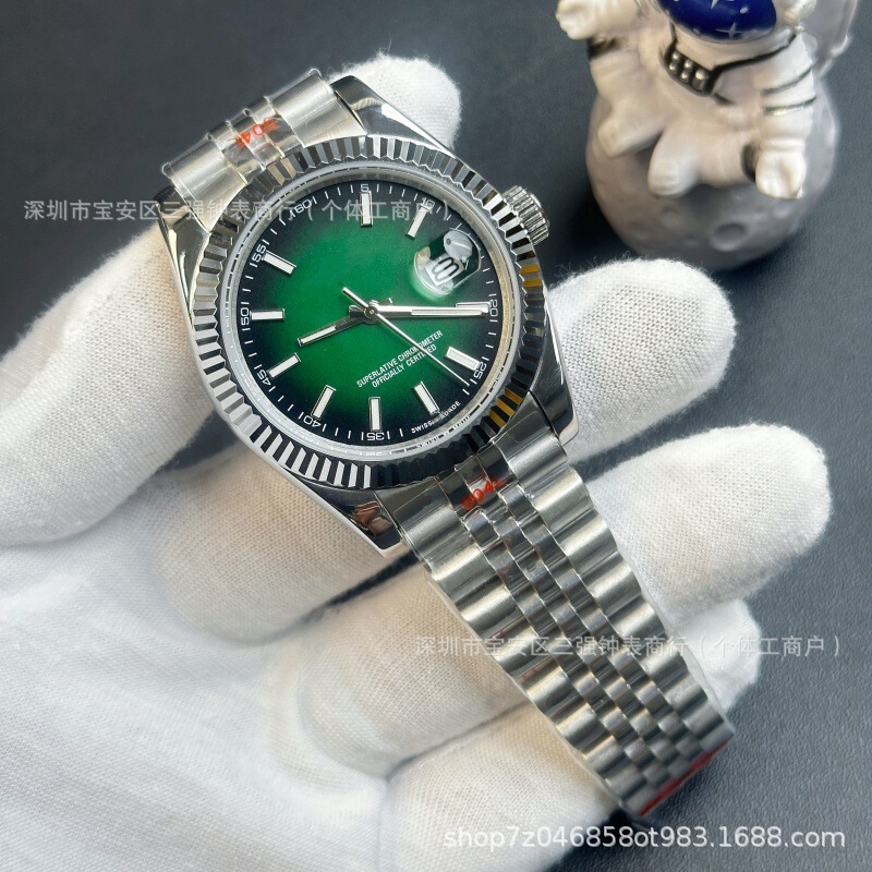 Cross-Border Dropshipping Foreign Trade Manufacturers Direct Sales Men's Watch Fully Automatic Mechanical Log-Type Business Steel Band Waterproof Luminous Watch