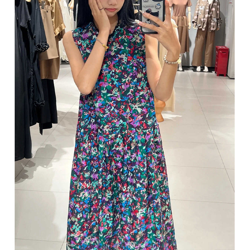 时尚设计感小众无袖森女系碎花连衣裙2025年夏季新品时尚背心裙子|undefined