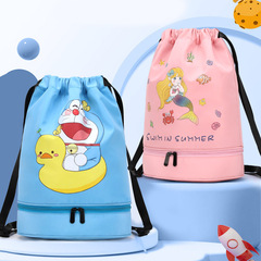 廠家批發新款兒童卡通游泳包幹濕分離收納束口袋雙肩包鞋位沙灘包