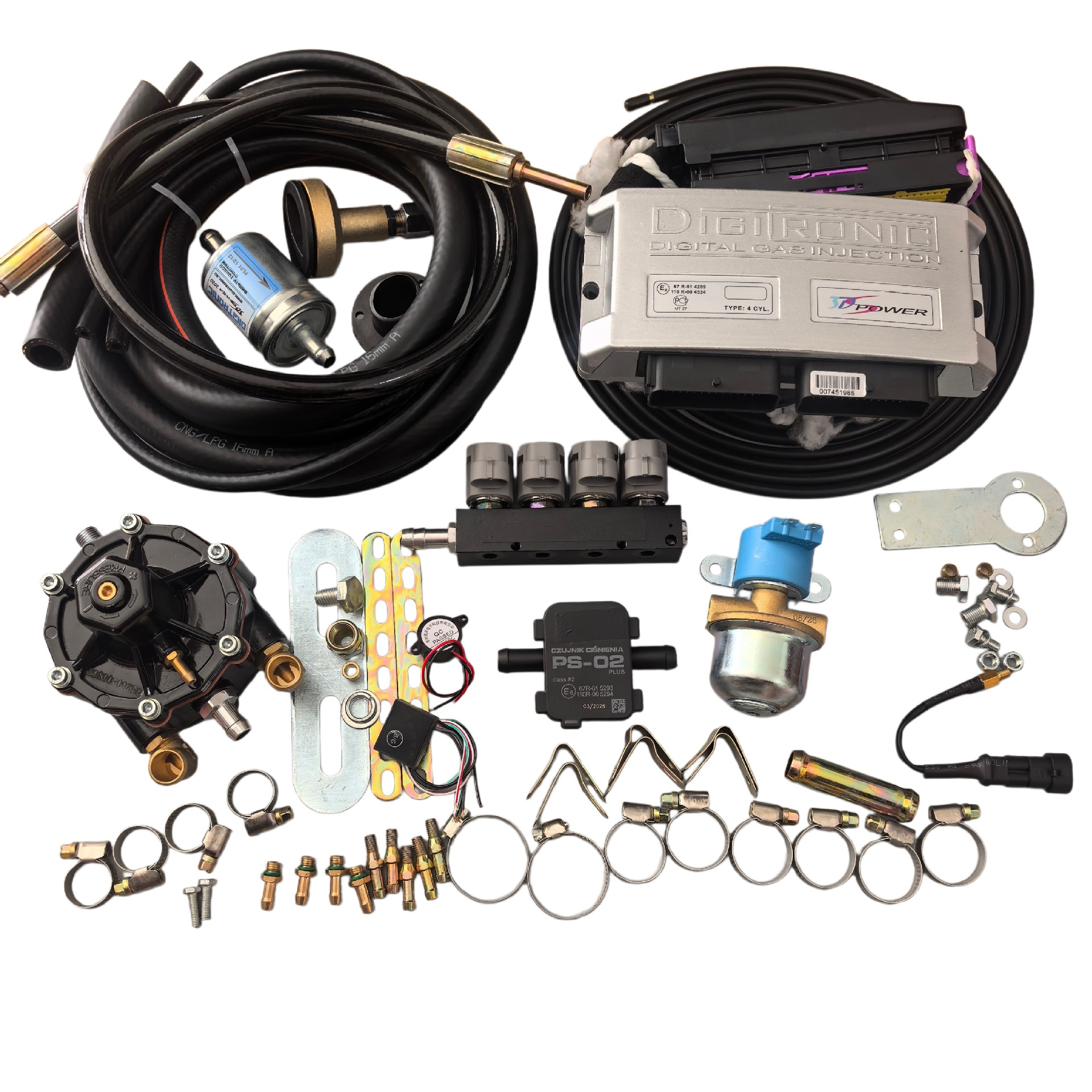 LPG/CNG car oil-to-gas conversion system kit 3D POWER digital gas injection controller kit