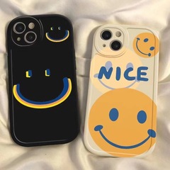 シンプルな笑顔はアップル15pro携帯ケース16promax全包14/13/12転倒防止11個性に適している