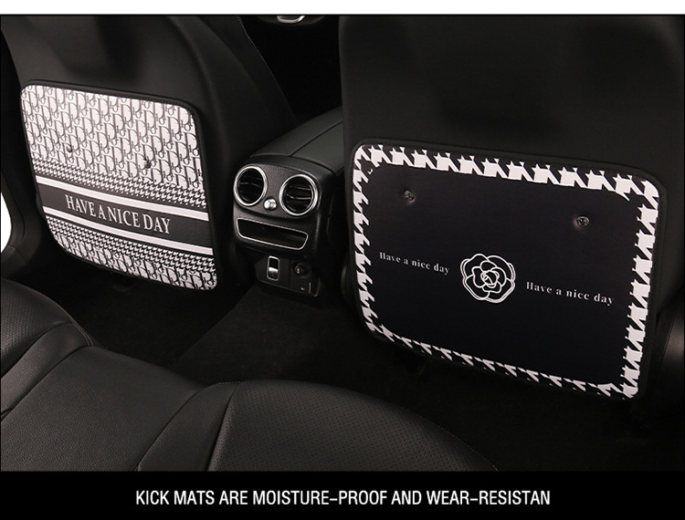 Car Anti-Kick Pad, Kidsren's Seat Back Anti-Kick Pad, Small Fragrant Camellia Rear Seat Anti-Fouling Pad, Anti-Kick and Anti-Scratch Pad