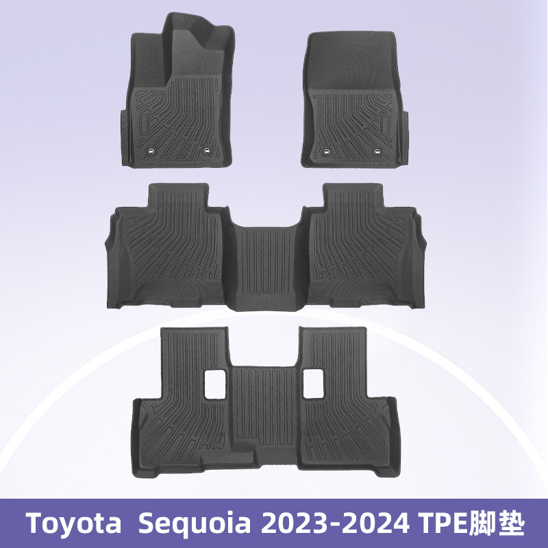 Aplicable a Toyota Sequoia 2023 - 2024 TPE Foot Pads 3D All Weather Material Backpack Pads
